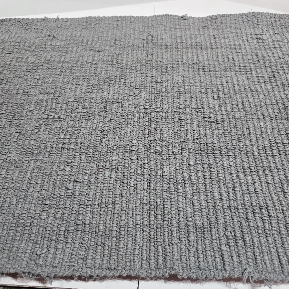 Gray Textured Bathmat Fringe 100% Cotton Cannon 25